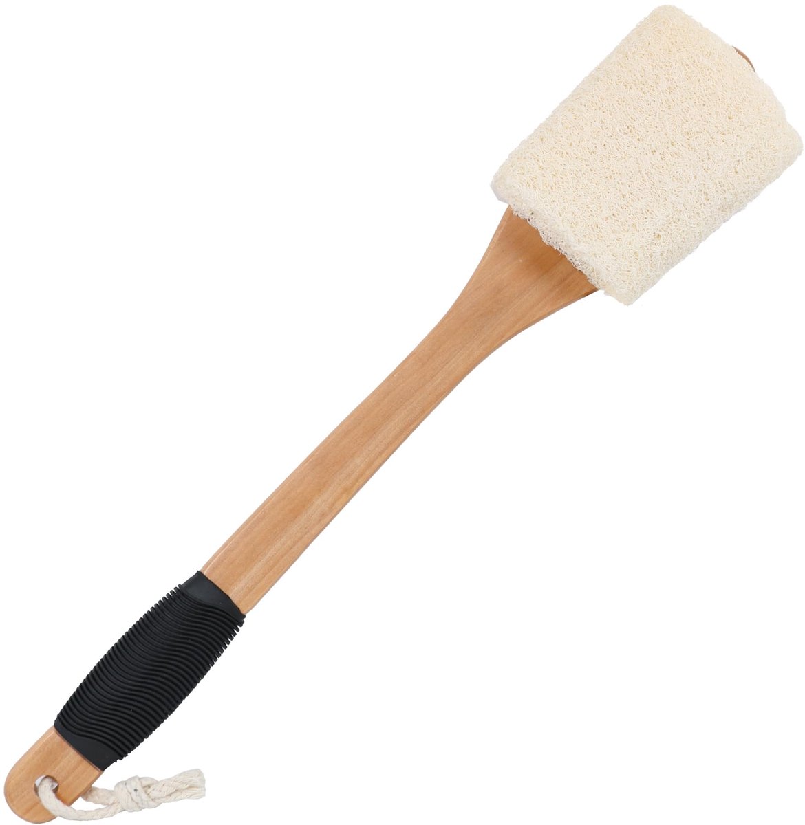 SnelShoppen - Luffa-rugborstel met lange steel - Natuurlijke exfoliant voor lichaam - Badspons voor mannen en vrouwen - Duurzaam en effectief - Perfec