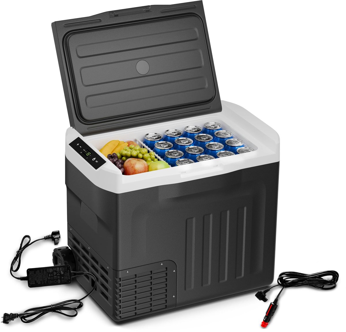 SnelShoppen - Draagbare Koelbox met Compressor 40L -20°C tot 20°C - LCD-paneel - Eco-modus - Offroad-wielen - Perfect voor Camping en Reizen