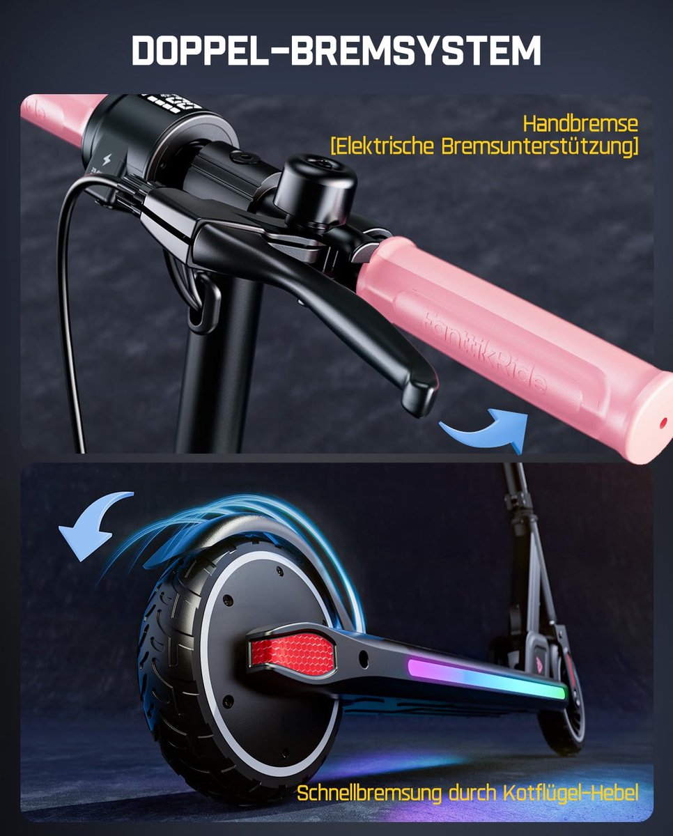 SnelShoppen - Elektrische Step voor Kinderen, Opvouwbare T9 Apex met 200 W Motor, LED-kleurlicht, Bluetooth Muziek, Digitaal Display, Hoogte Verstelba