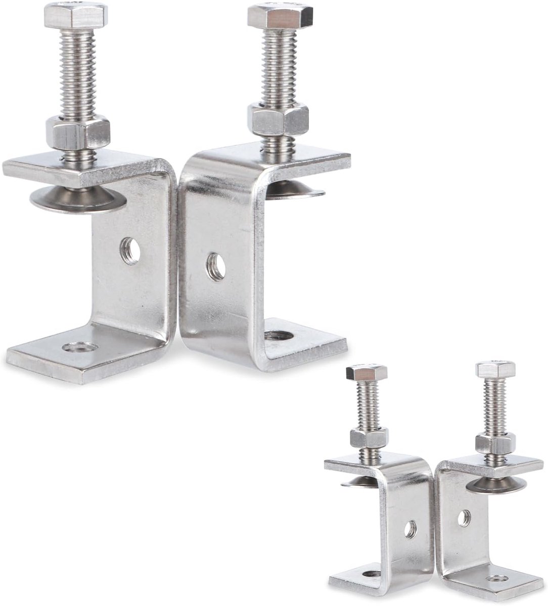 SnelShoppen - 4 Stuks C Klemmen 47mm - Kleine Klemmen M8 - Roestvrij Staal 304 - Verstelbare Klembereik 25-42mm - Perfect voor Lassen, Gereedschap, DI