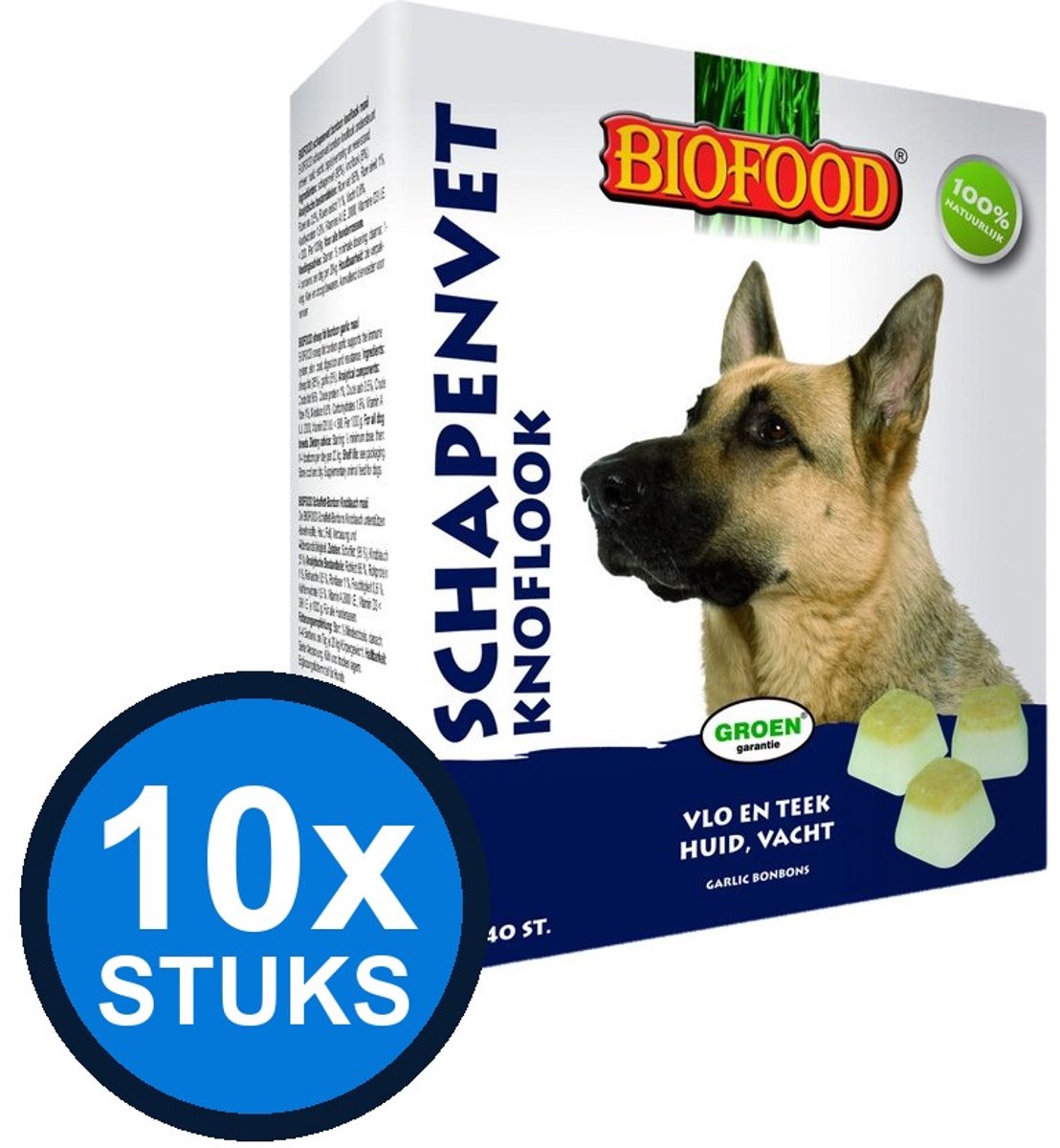 10x Biofood - Schapenvet knoflook maxi 40st