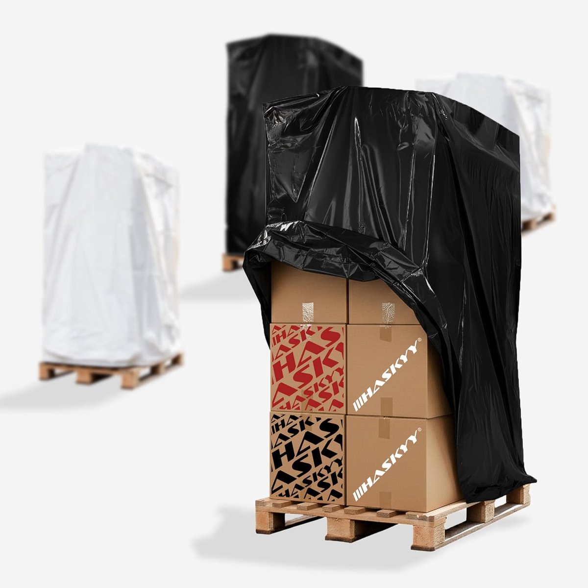 SnelShoppen - Tarpaulin Pallet Cover 180x90x130 cm - Beschermhoes voor Euro Pallet - Waterdicht, UV-Bestendig, Zwart - Ideaal voor Tuinmeubelen en Meu