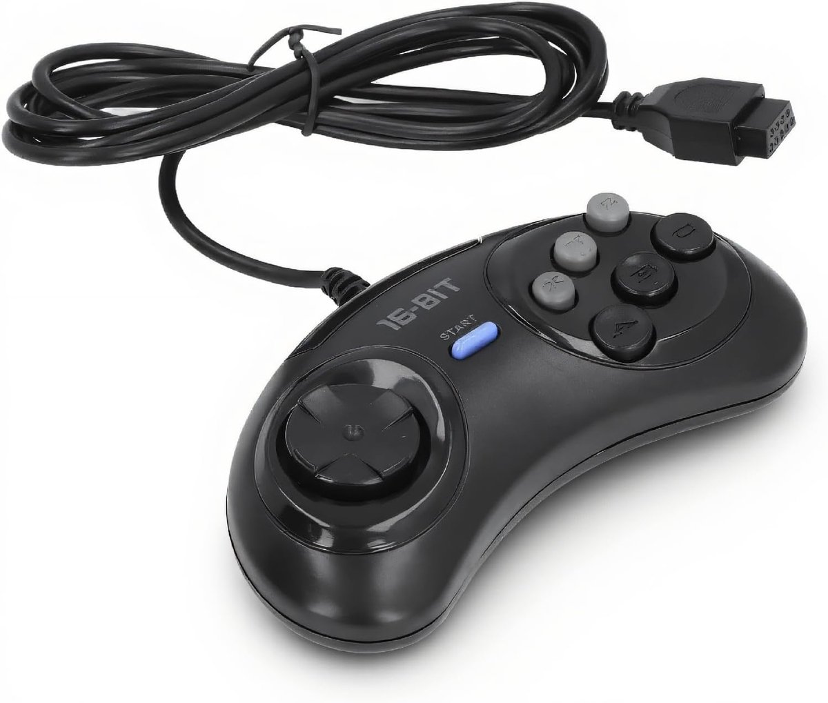 SnelShoppen - 16 Bit Game Controller met TurboBoost Functie, Ergonomisch Gamepad voor Genesis, Plug and Play, Compact en Lichtgewicht 9-Pin Controller