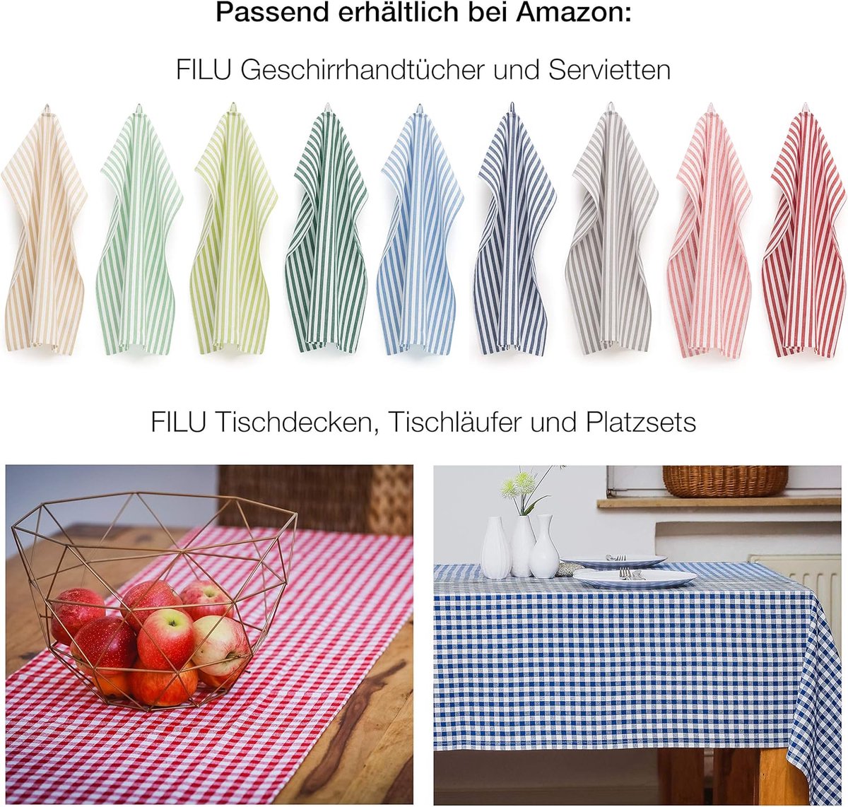 SnelShoppen - Keukenhanddoeken 4-pack Grijs/Wit Gestreept 45x70 cm - Hoogwaardige Theedoeken van 100% Katoen met Elegante Ophanglus voor Keuken en Hui