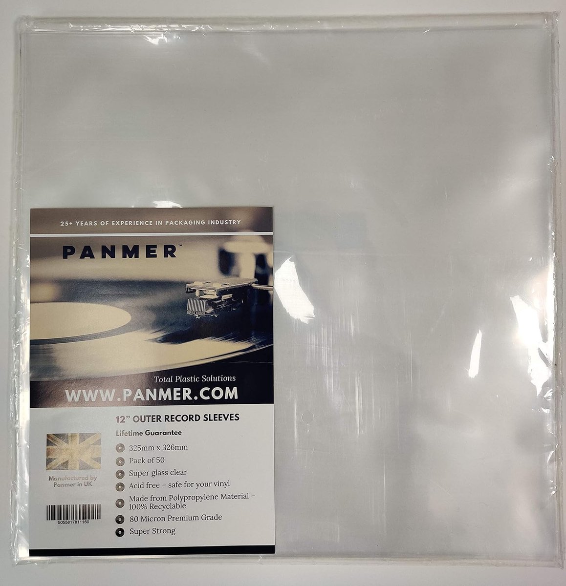 SnelShoppen - 12 Inch Vinyl Records Beschermhoezen - 50 Stuks Polypropylene 80 Micron - Helder, Sterk en Chemisch Bestendig - Perfect voor Album Cover
