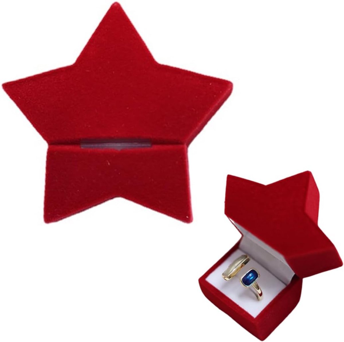 SnelShoppen - Luxe Rode Stervormige Sieraden Doos voor Ringen, Oorbellen, Kettingen en Armbanden - Perfecte Cadeauverpakking voor Kerst, Bruiloft en V