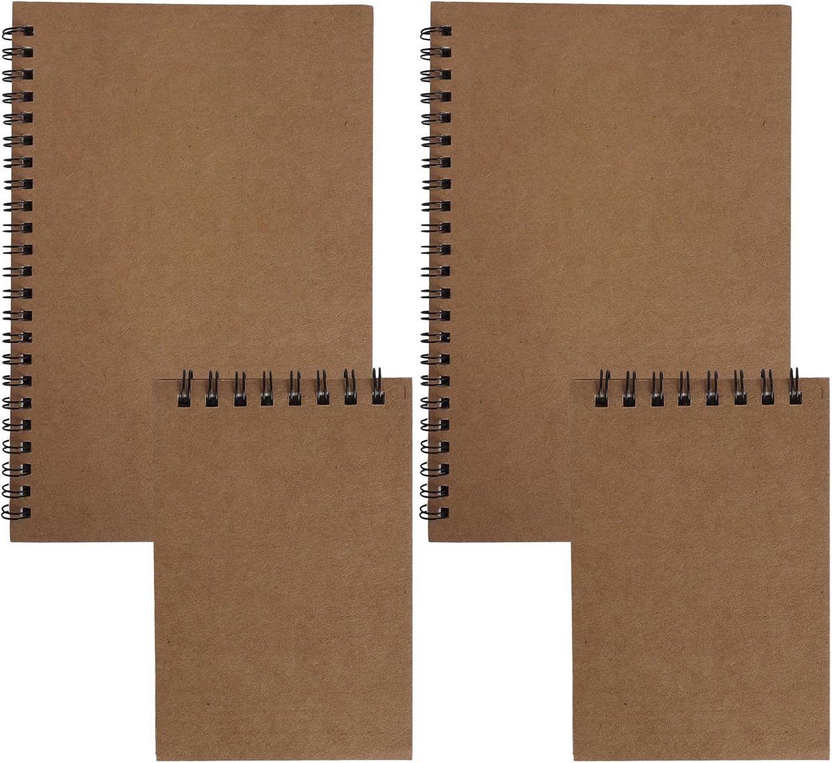 SnelShoppen - Notebook A5 Set van 4, Gelineaarde Notitieboeken, 160 Pagina's, 80gsm Zwart, Perfect voor School, Kantoor, Notities en Creatief Schrijve