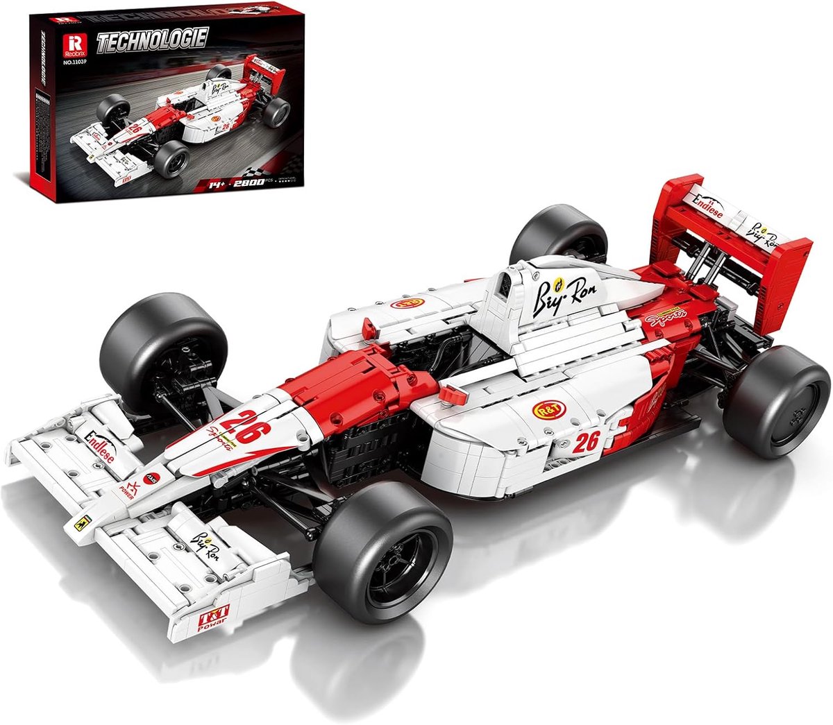 SnelShoppen - F1 Raceauto Bouwkit 1:8 Schaal - 11039 Technisch Model - 2800 Onderdelen - Authentieke Formule 1 Replica - Perfect voor F1 Fans en Decor