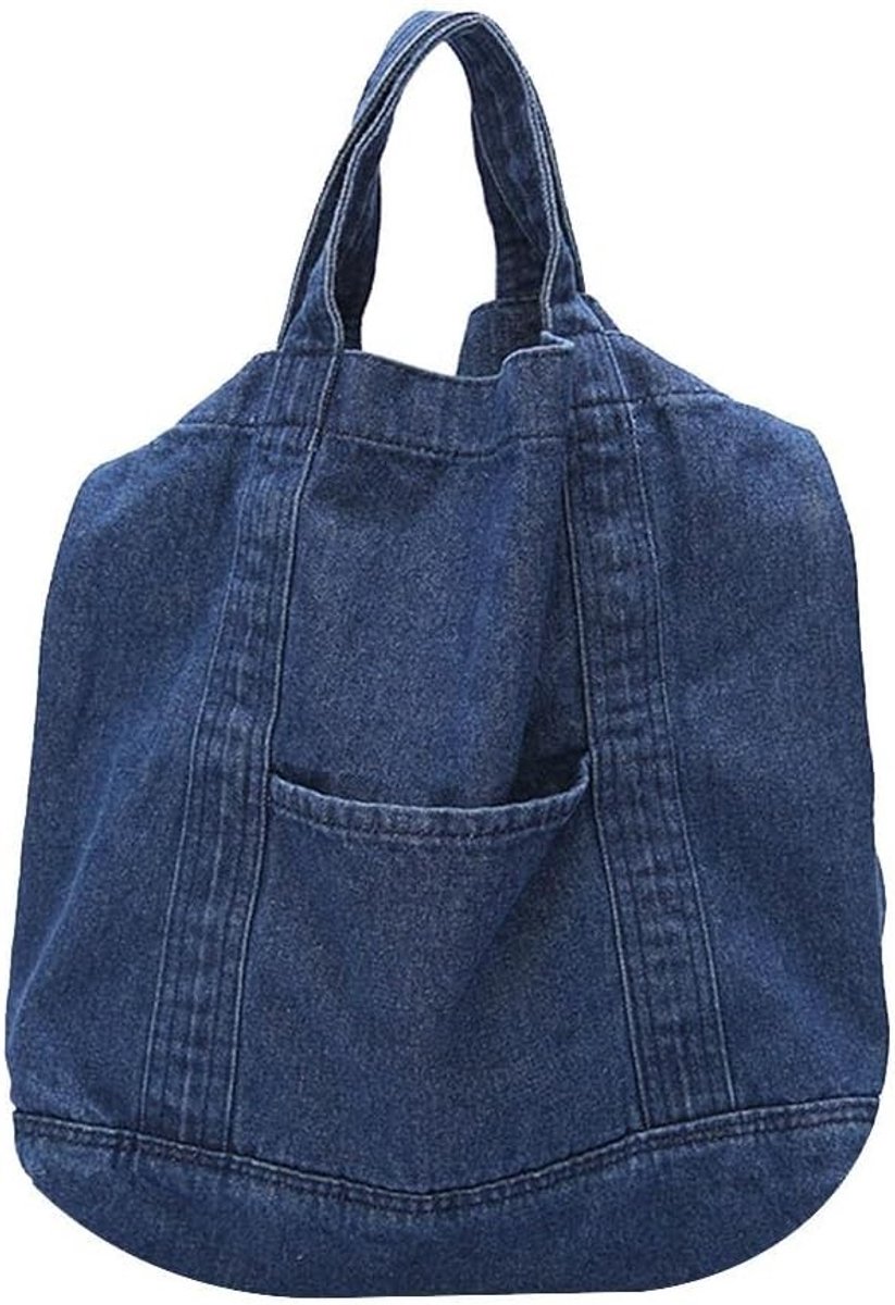 Retro schoudertas van jeansstof met ruime opbergruimte en trendy design voor dagelijks gebruik