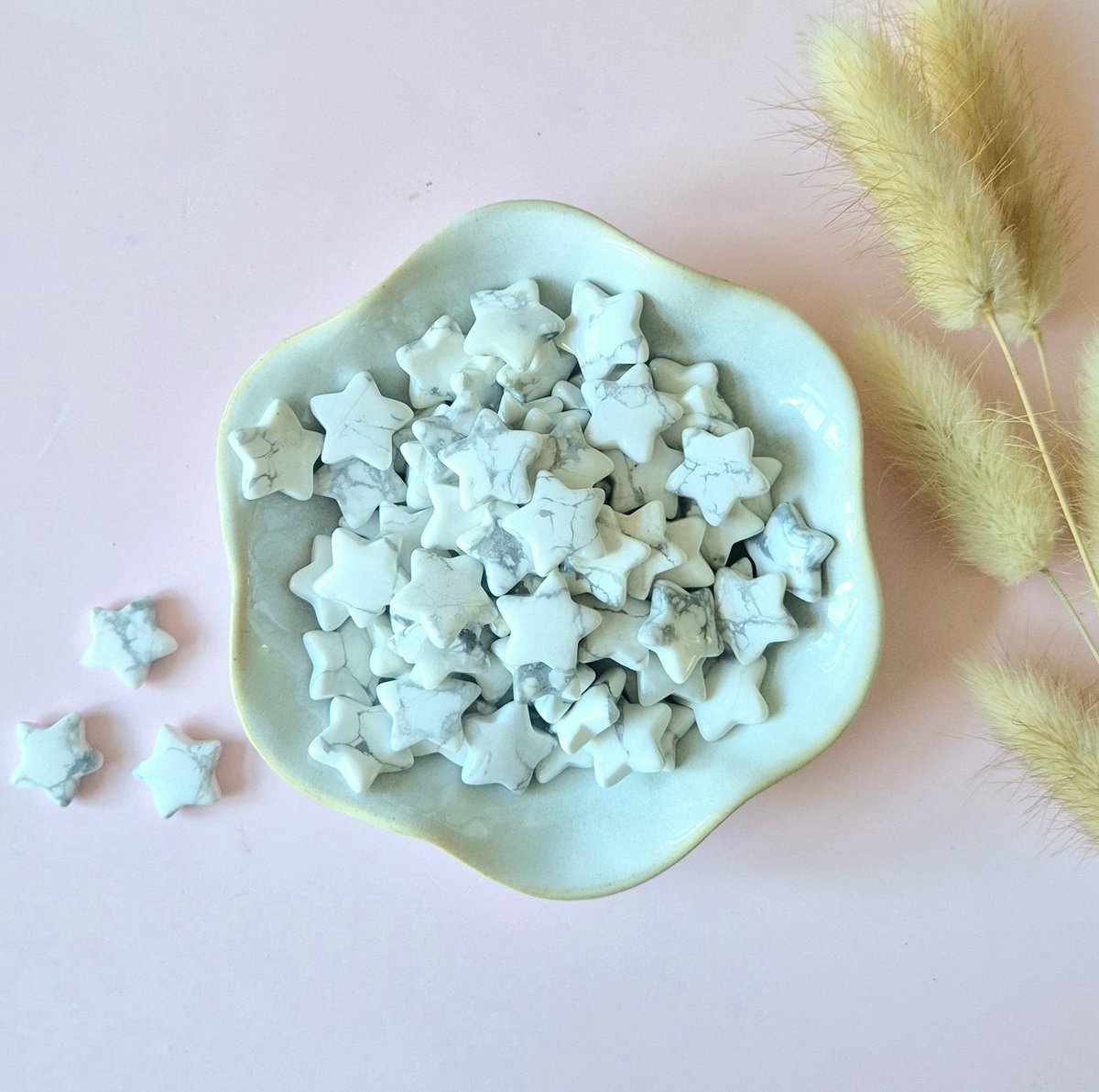 Edelsteen Howlite Mini Star (1.5 cm)