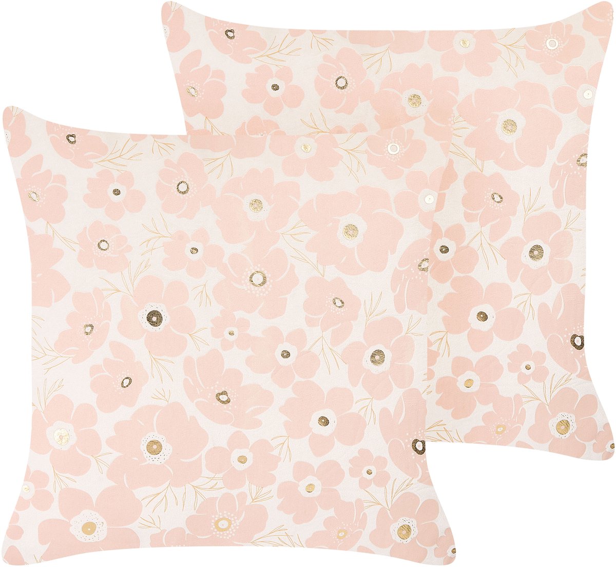 Beliani TRITELEIA - Sierkussen set van 2 - Roze - 45 x 45 cm - Fluweel
