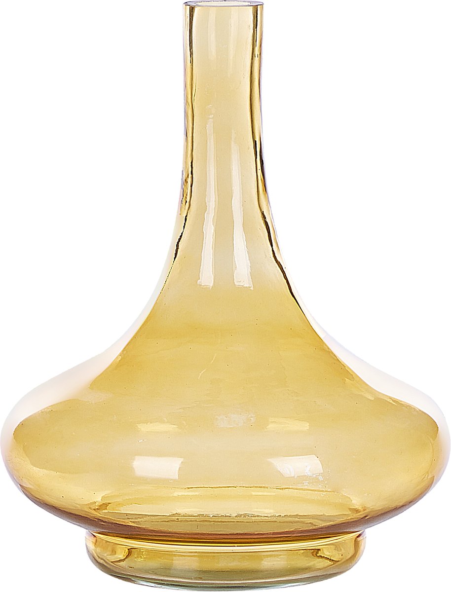 Beliani PANEER - Decoratieve vaas - Geel - Glas