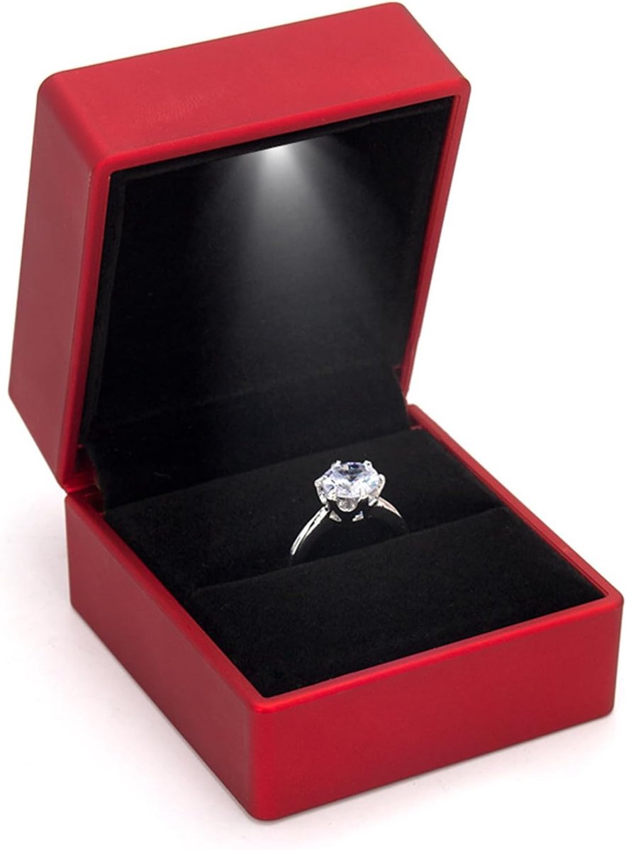 SnelShoppen - Luxe Rode Sieradenbox voor Ringen, Oorbellen, Armbanden en Kettingen, Perfect voor Bruiloften en Cadeaus, Duurzaam en Elegant Design