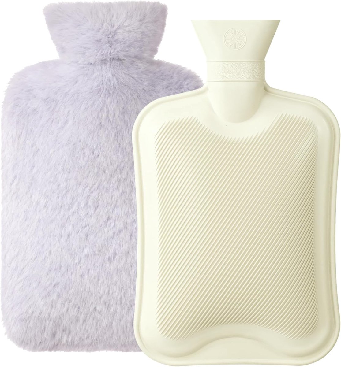 SnelShoppen - Warmwaterkruik met Zachte Hoes, 2 L Premium Natuurrubber, Veilig en Duurzaam, Paarse Kleur, Perfect voor Kinderen en Volwassenen in de W