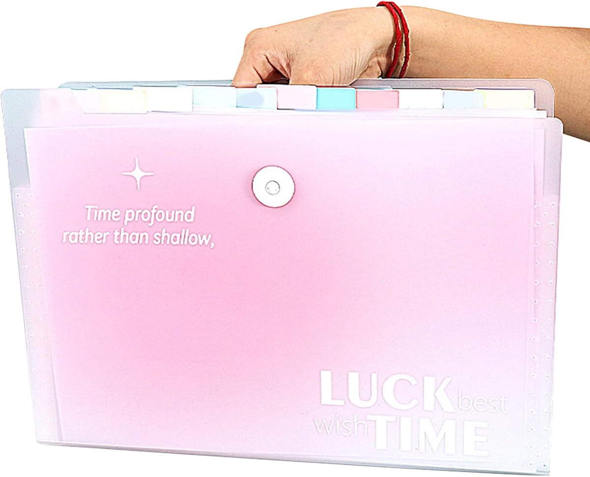 SnelShoppen - A4 Fan Folder Document Organiser met 12 Compartimenten - Waterproof, Duurzaam PP Materiaal - Perfect voor Kantoor, Thuis en Zakenreizen