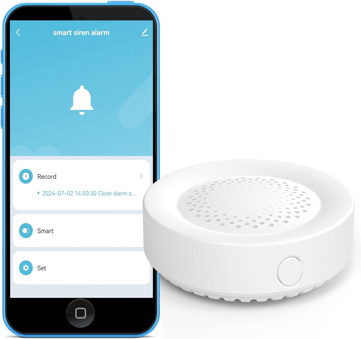 SnelShoppen - Smart WiFi Siren Alarm 100 dB - Draadloos Diefstal Alarm met App Besturing - Verbinding met Tuya Smart Apparaten voor Thuisbeveiliging e