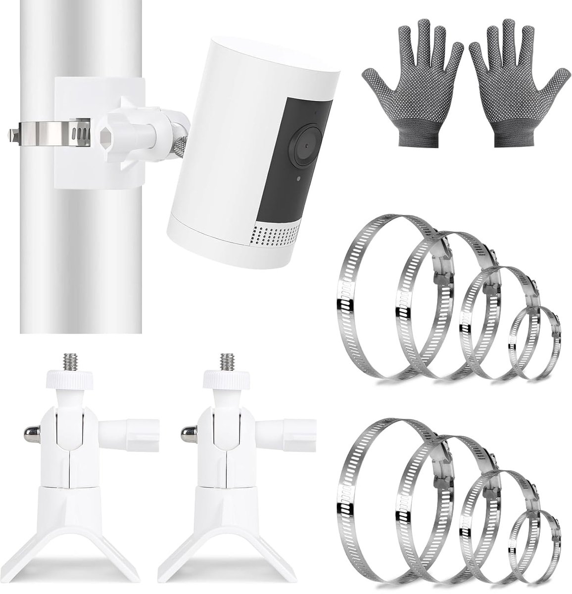 SnelShoppen - Universele Mast Houder voor Buiten- en Binnencamera's, Bevestigingsbeugel voor Beveiligingscamera's, Geschikt voor Diverse Modellen, 2 P