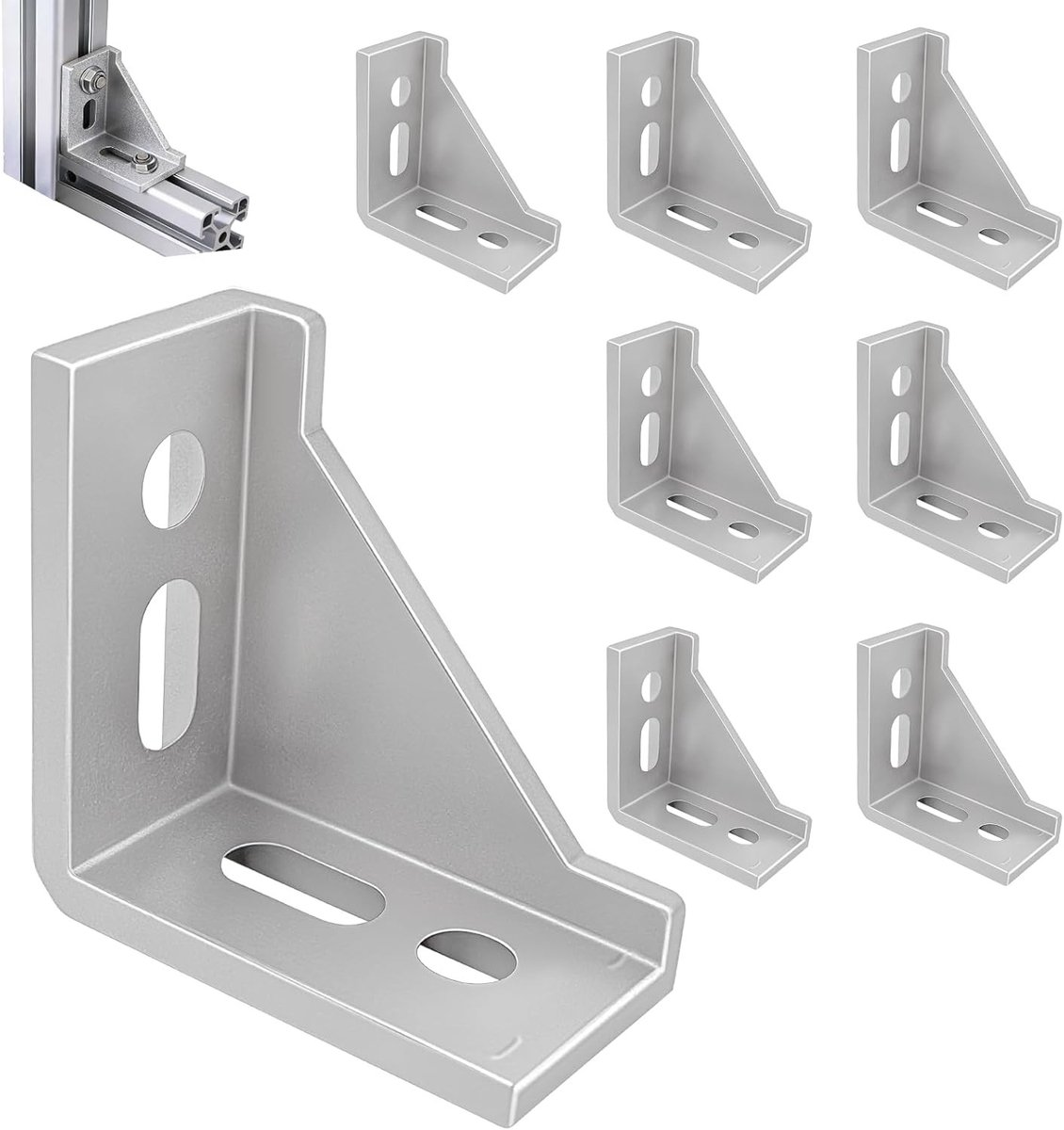 Aluminium hoekverbindingen voor profielen - 8 stuks 30x30 mm, 90 graden bevestigingsmateriaal voor stevige constructies