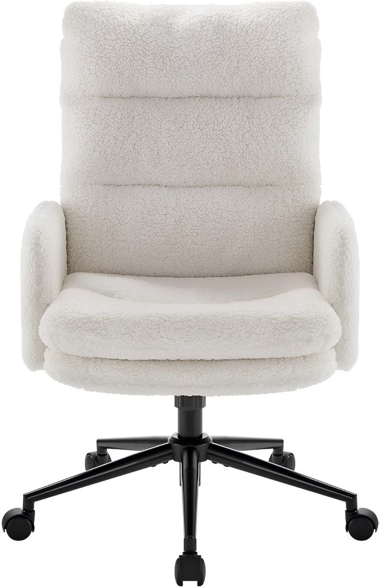JCP® Bureaustoel - Ergonomische Bureaustoel - Bureaustoelen voor Volwassenen - Wit - 72cm x 72cm x 106cm