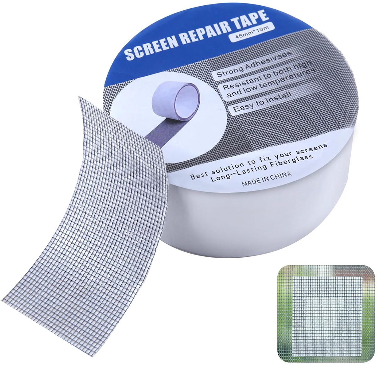 SnelShoppen - Screen reparatieset voor raamhorren - Horren reparatietape 2 inch x 30 FT - Kwalitatieve polyurethaan materiaal - Makkelijk te gebruiken