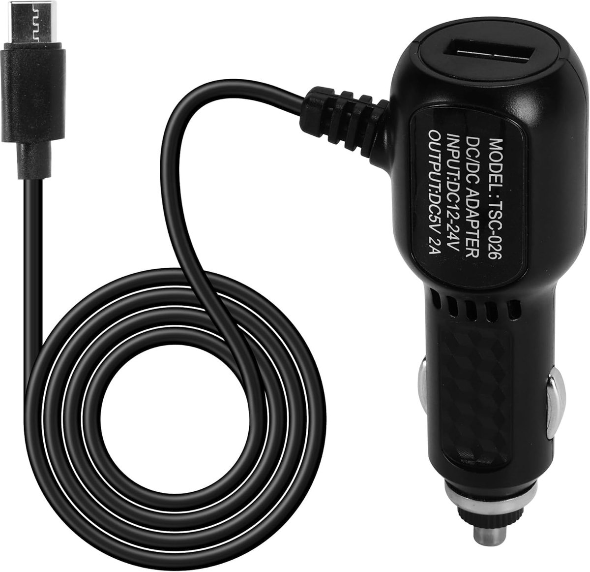 SnelShoppen - Dashcam Oplader Type C USB met Schakelaar, Snelladen Voertuig Opladen, Vervangingskabel J13 Universele L-vormige Stroomkabel 3.5m 12V/24
