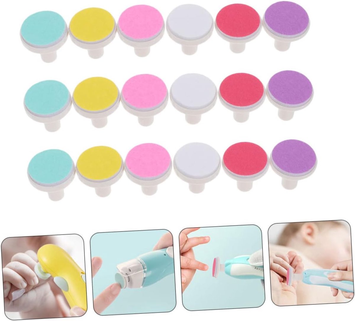 Babynagelvijl Pads - Nagelvijl Opzetstukken - Baby Nagels Verzorgen - Huidvriendelijk Ontwerp - 54 Stuks - Gekleurd — cadeau in Cadeau-ideeën - foto 6