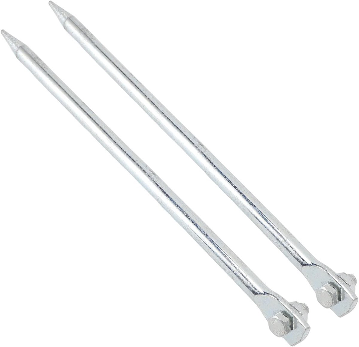 2 Pc's Draagbare Aardstang Koperen Verbated Ijzeren Schroefdraadaansluiting Aardingspen voor Elektrische Hekken Antennes Satellietgerechten 12x300 Mm