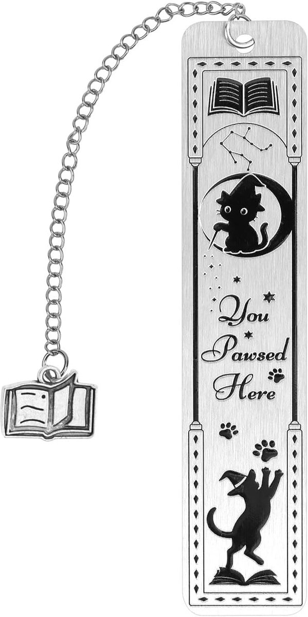 Kattenbladwijzer voor Vrouwen, Zinklegering Grappig Kittenbladwijzers met Boekenhanger Schattig Dierenbladwijzer Leesaccessoires voor Kattenliefhebbers