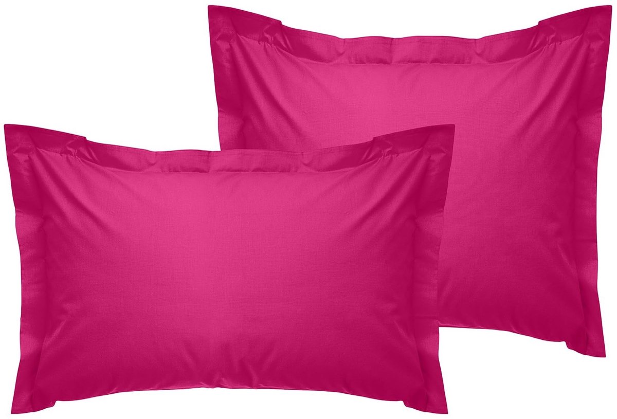 Omgoods - Oxford Kussenslopen Set van 2 in Zacht Roze 80 x 80 cm