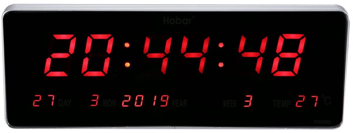 Omgoods - Digitale LED Wandklok met Kalender en Temperatuur