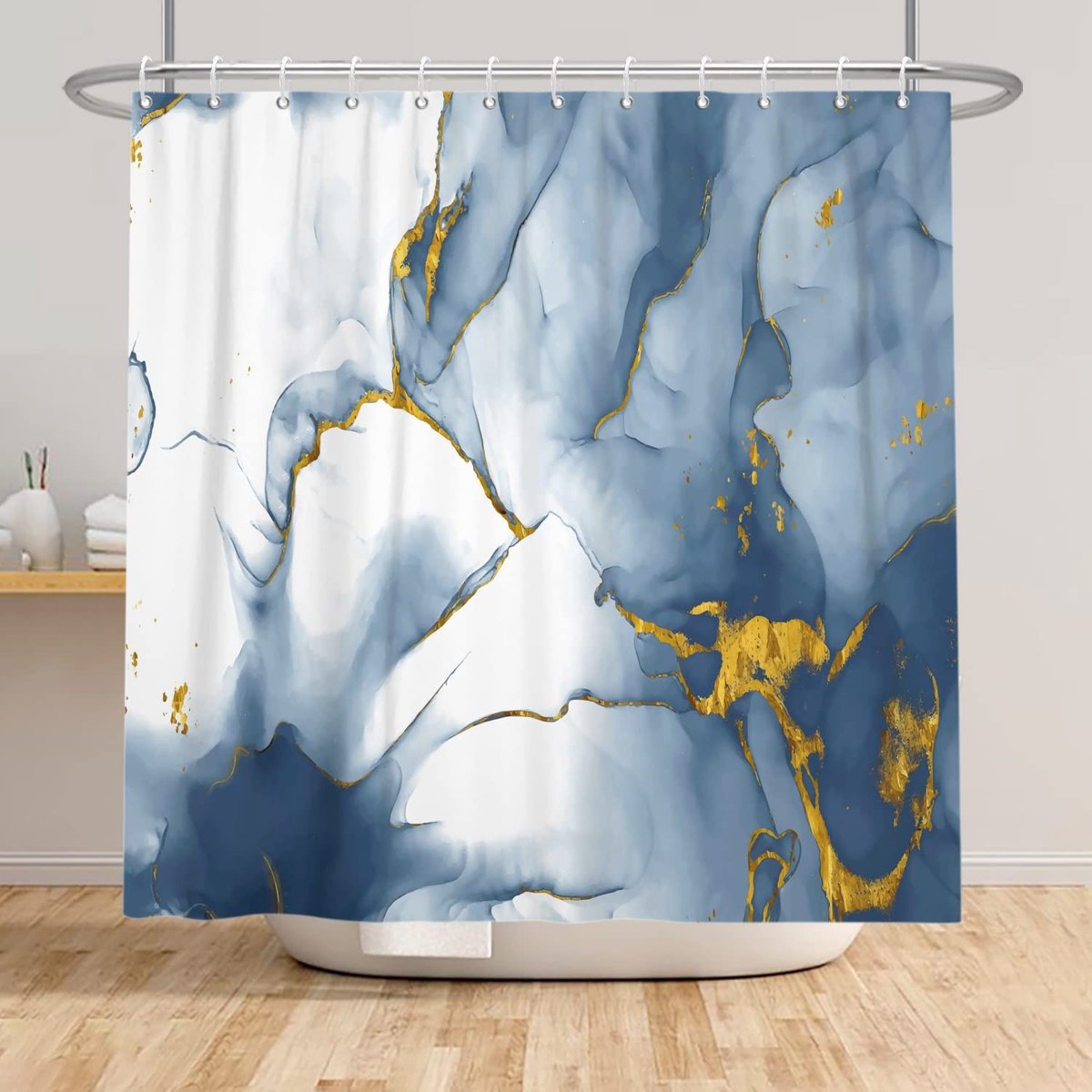 Omgoods - Marmeren Douchegordijn 180x180 cm Waterdicht met Haak