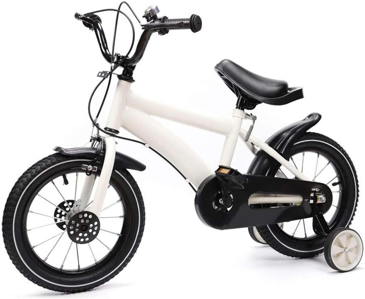 Kinderfiets Loopfiets Meisjes Veilig Leren Fietsen Stabilisatoren Inbegrepen 14 inch Wit