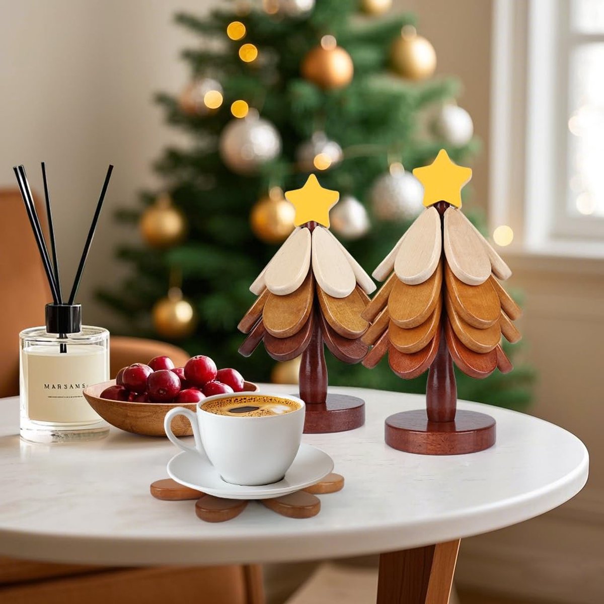 Omgoods - Houten Onderzetters voor Heet Eten - Set van 4 - Tafeldecoratie