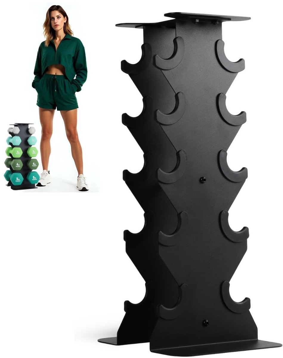 Omgoods - 5-laags Neopreen Dumbbell Rack - Verticale Opbergstand voor Thuisgym