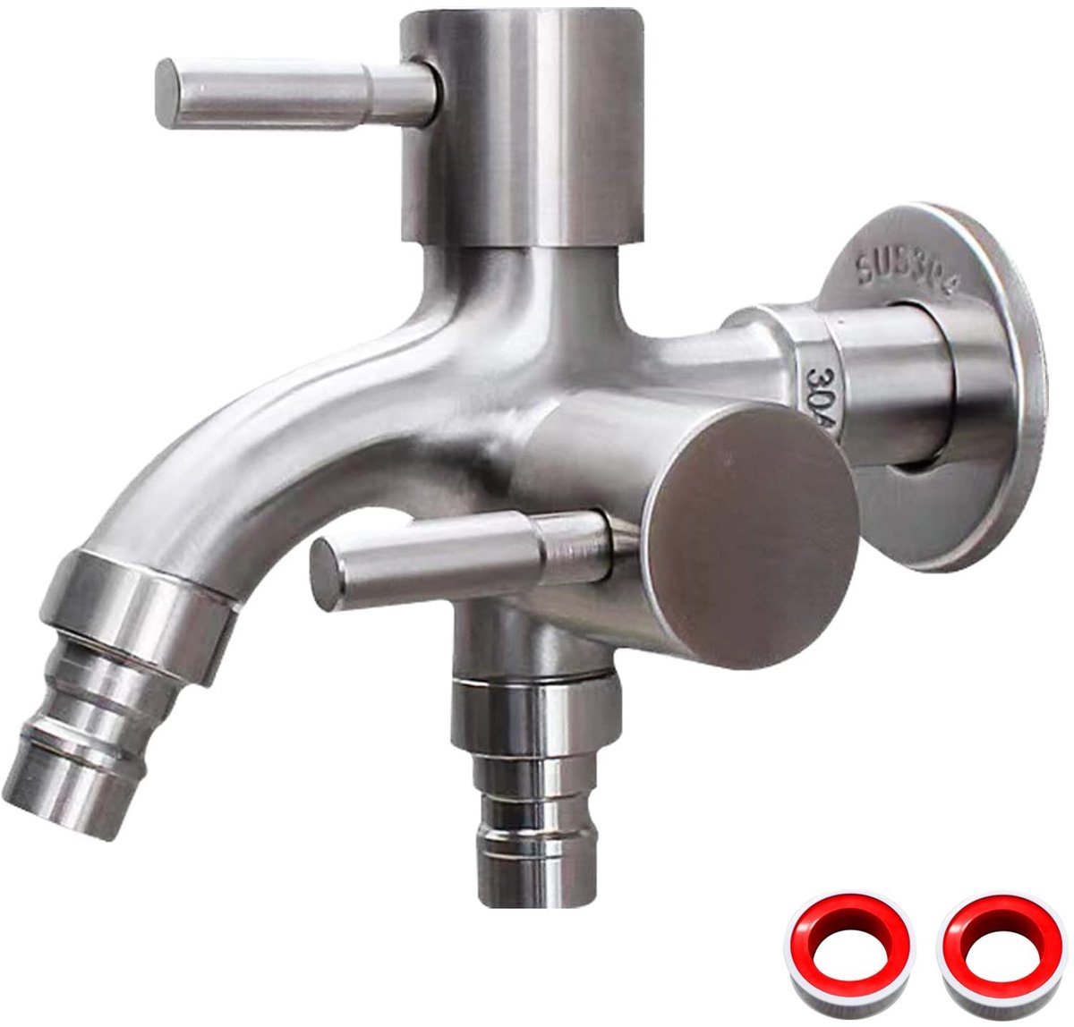 Omgoods - Tuin Kraan 1/2 Inch Dubbele Tap, Universele Waterkraan voor Tuin en Wasmachine