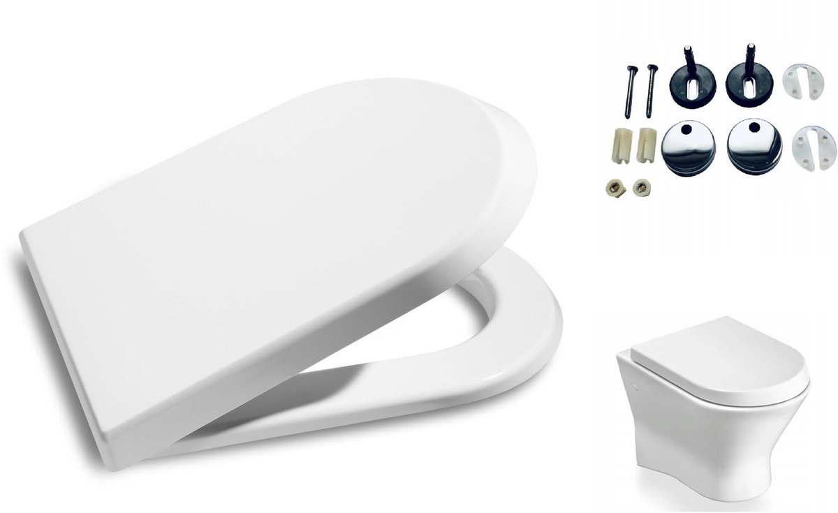 Omgoods - Toiletzitting Compatibel met Roca Nexo - Antibacteriële Duroplast met Soft Close