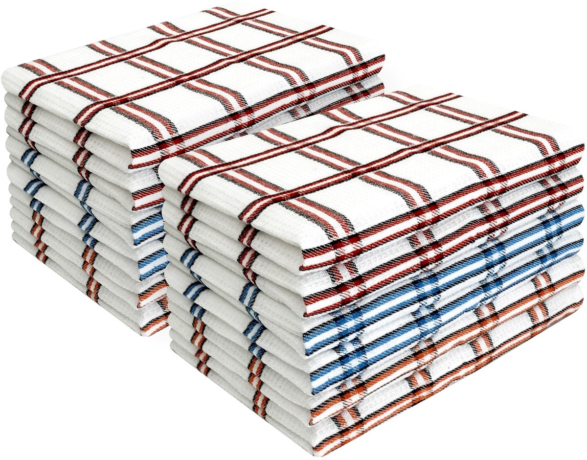 Omgoods - Set van 12 Absorberende Keukenhanddoeken, Sneldrogend en Lintvrij