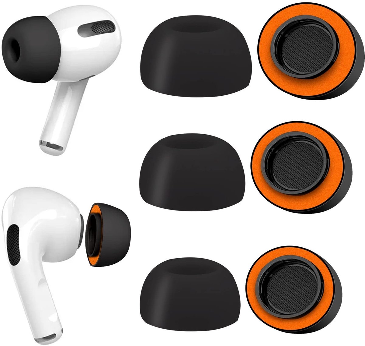 Omgoods - Vervangende Oordopjes voor AirPods Pro - 3 Pairs Zacht Geheugenfoam