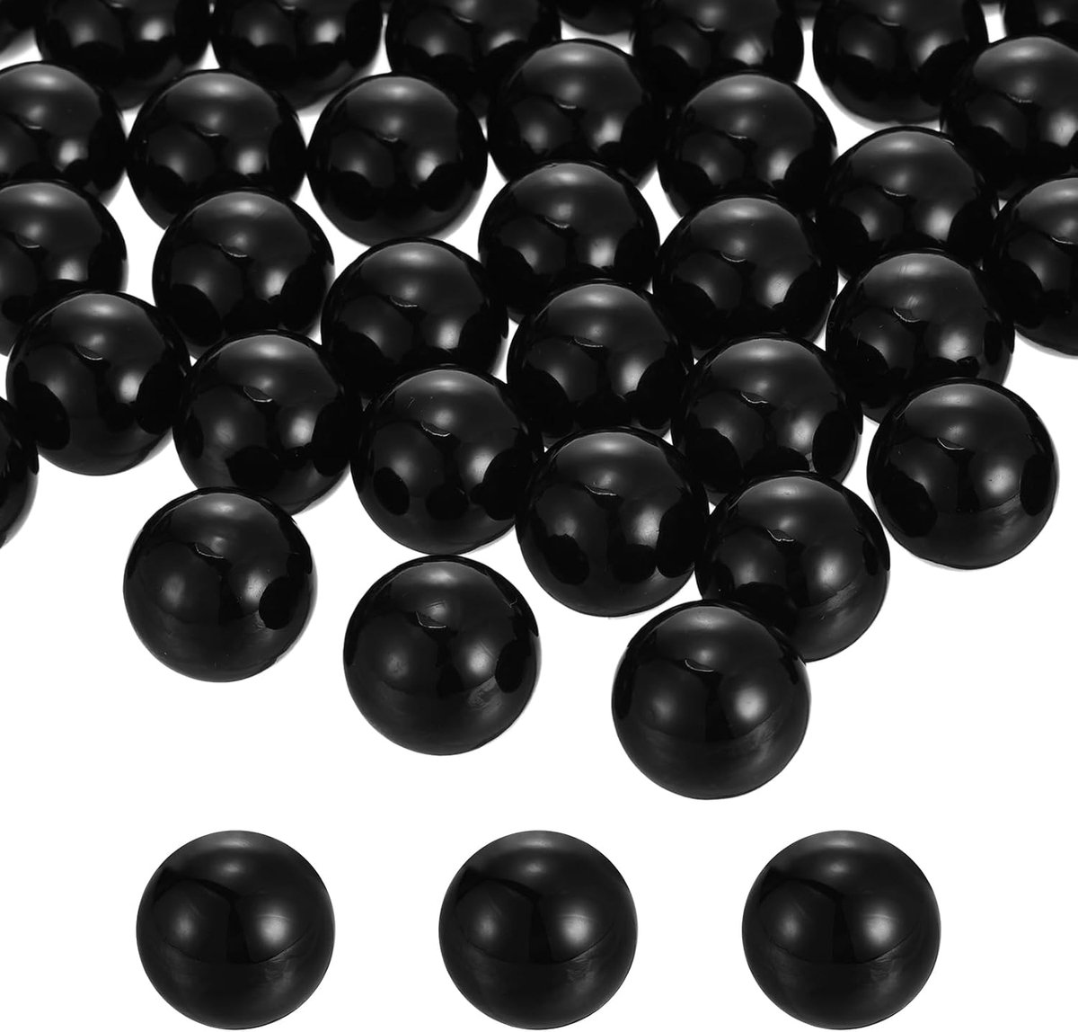 100 stuks 20 mm zwarte kralen, ABS-kunstparels, vazenvuller, 300 g, ornamentvulpen voor knutselen, middenstukken, sieraden, aquariumdecoratie