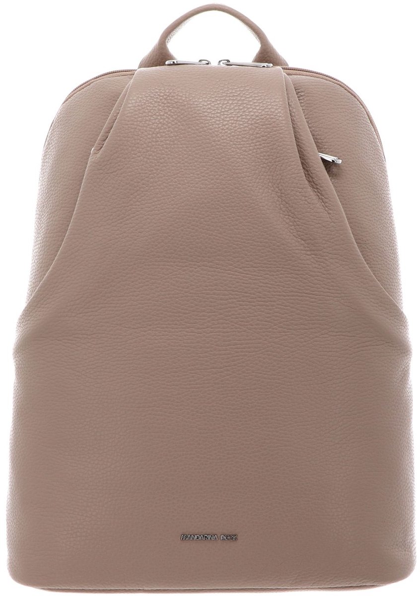 MANDARINA DUCK Leren rugzak met laptopvak Mellow Leather Backpack Warm Taupe