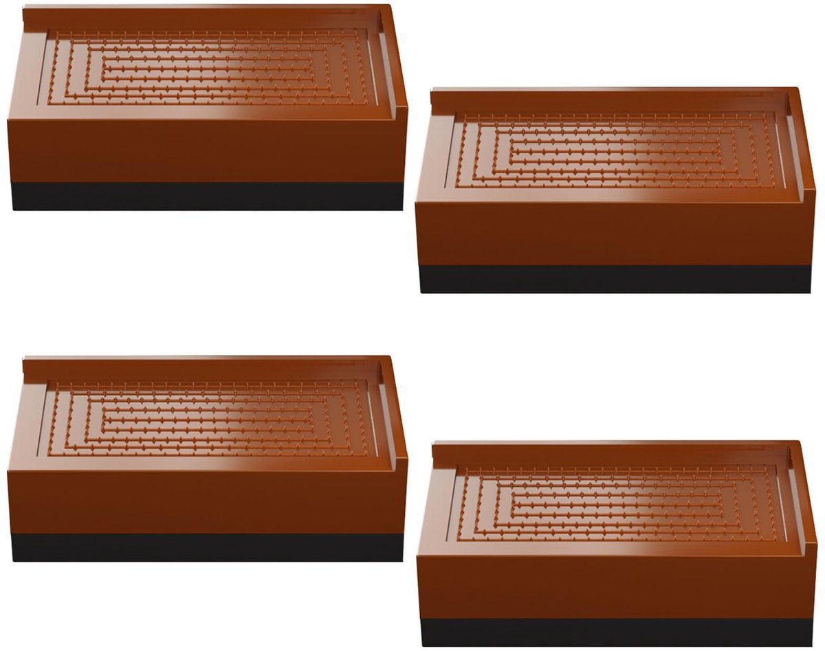 Omgoods - Verstelbare Meubelpoten - Set van 4, Bruin, 4 cm Hoog