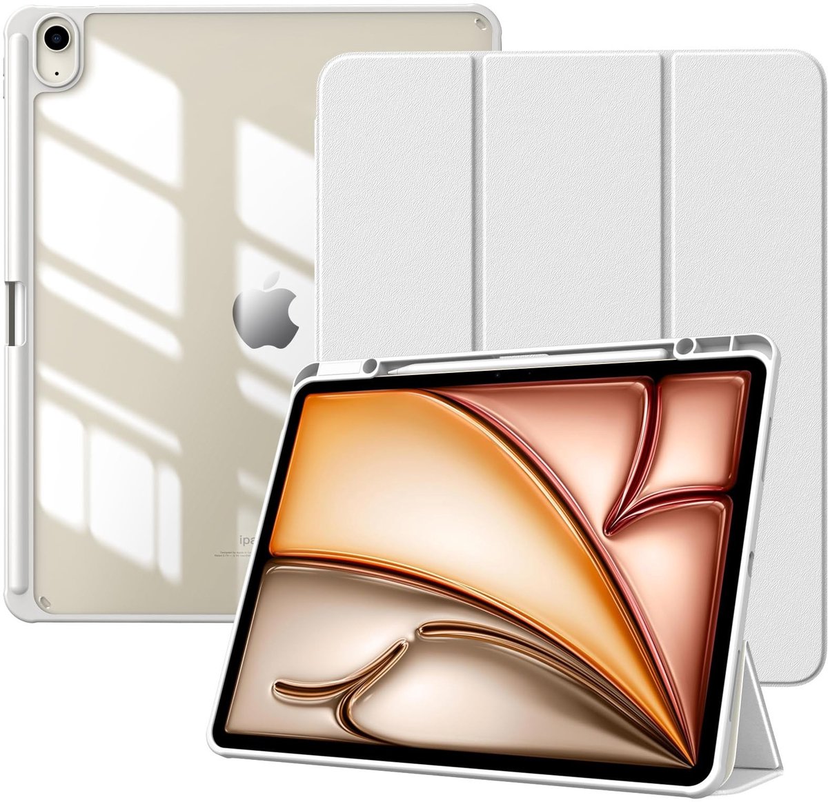 Omgoods - iPad Air 13" M4/M3/M2 Hoes met Pencilhouder - Slimme Driehoekige Stand