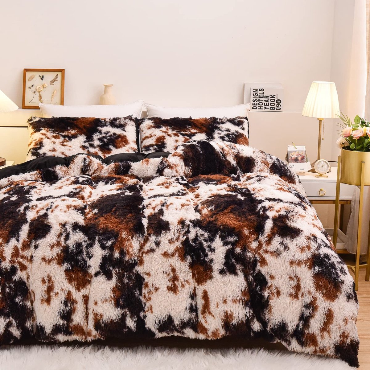 Omgoods - Cow Print Dekbedovertrekset met Kussenslopen (Queen)
