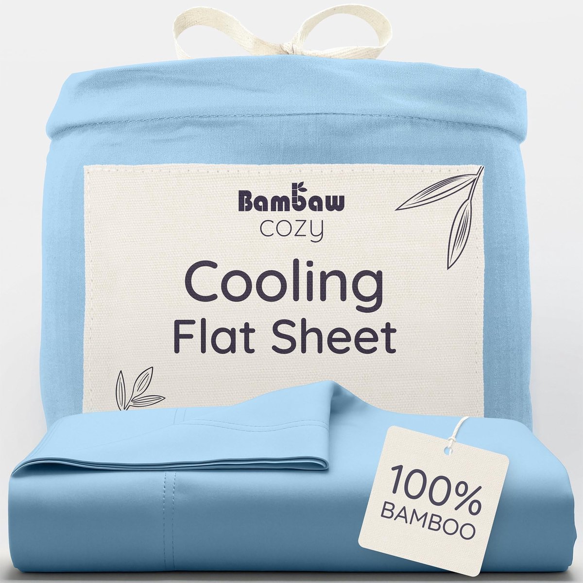 Omgoods - Blauwe Bedhoes voor 2 Personen van Bamboe - 270 x 290 cm Hypoallergeen en Koel