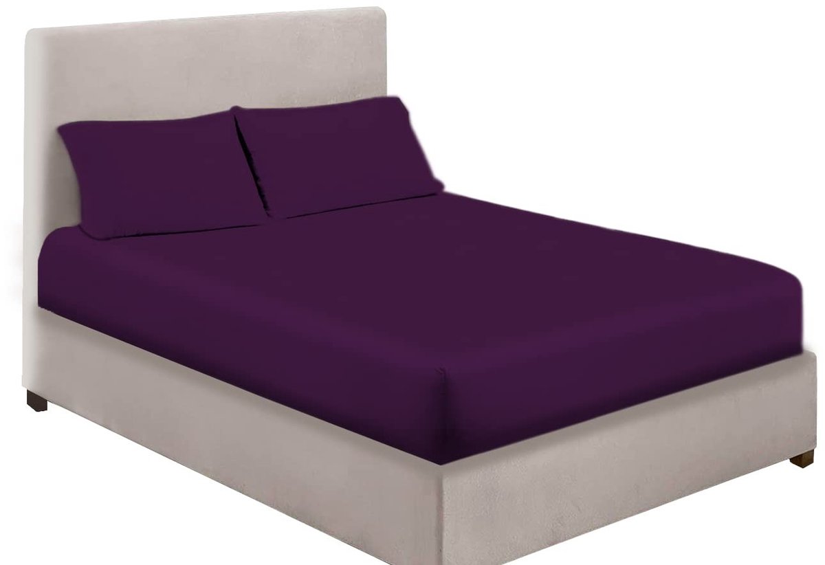 Omgoods - Extra Deep Fitted Sheet 40cm - 100% Egyptisch Katoen, Dubbel, Plum