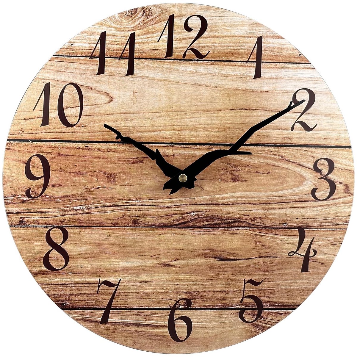 Omgoods - Extra Grote Wandklok - 16 Inch Frameloos Houten Klok met Stille Quartz Beweging