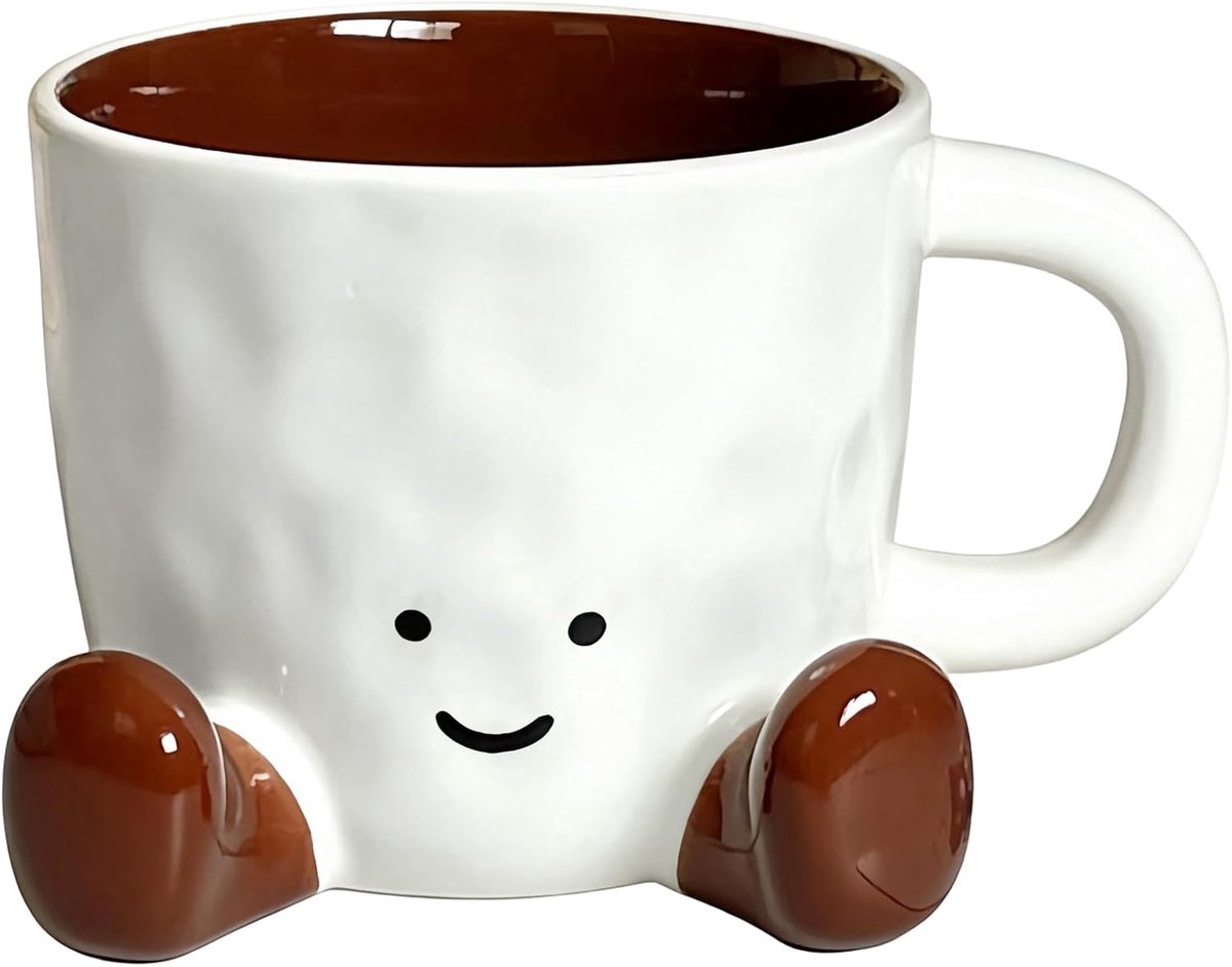 koffiemok met voeten, esthetische waterbeker, leuke grappige koffiemok voor thuis, mannen, vrouwen, geschenkdecoratie