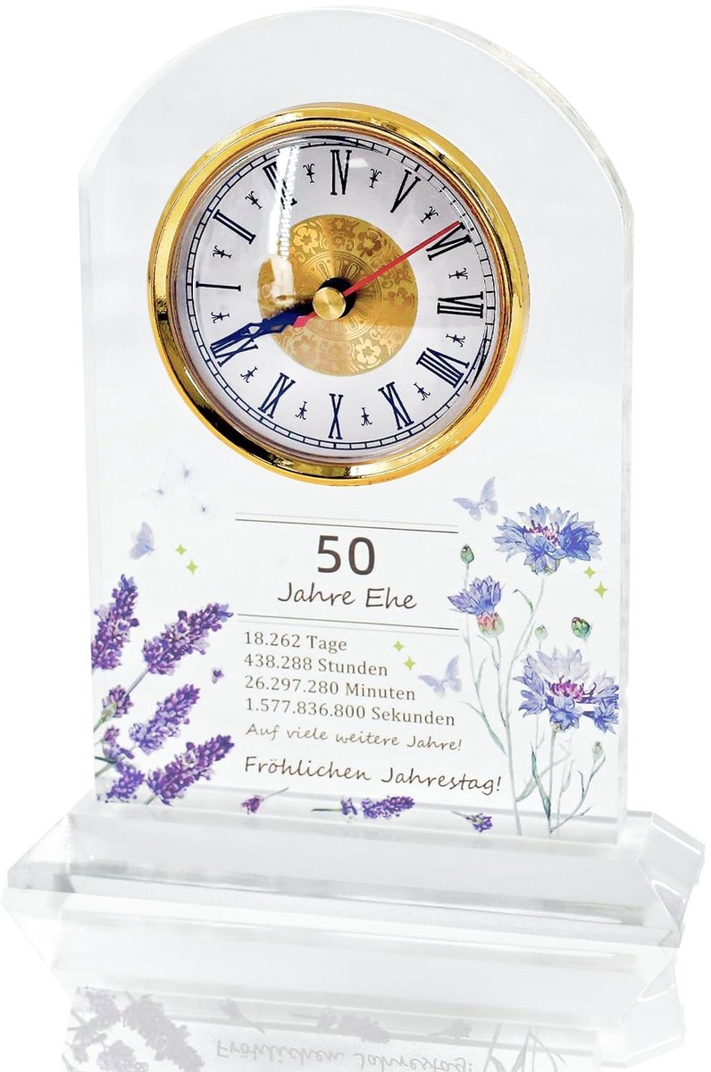 Omgoods - Quartz Klok Tafelklok - Gouden Bruiloft Cadeau voor Koppels, Ouders & Grootouders