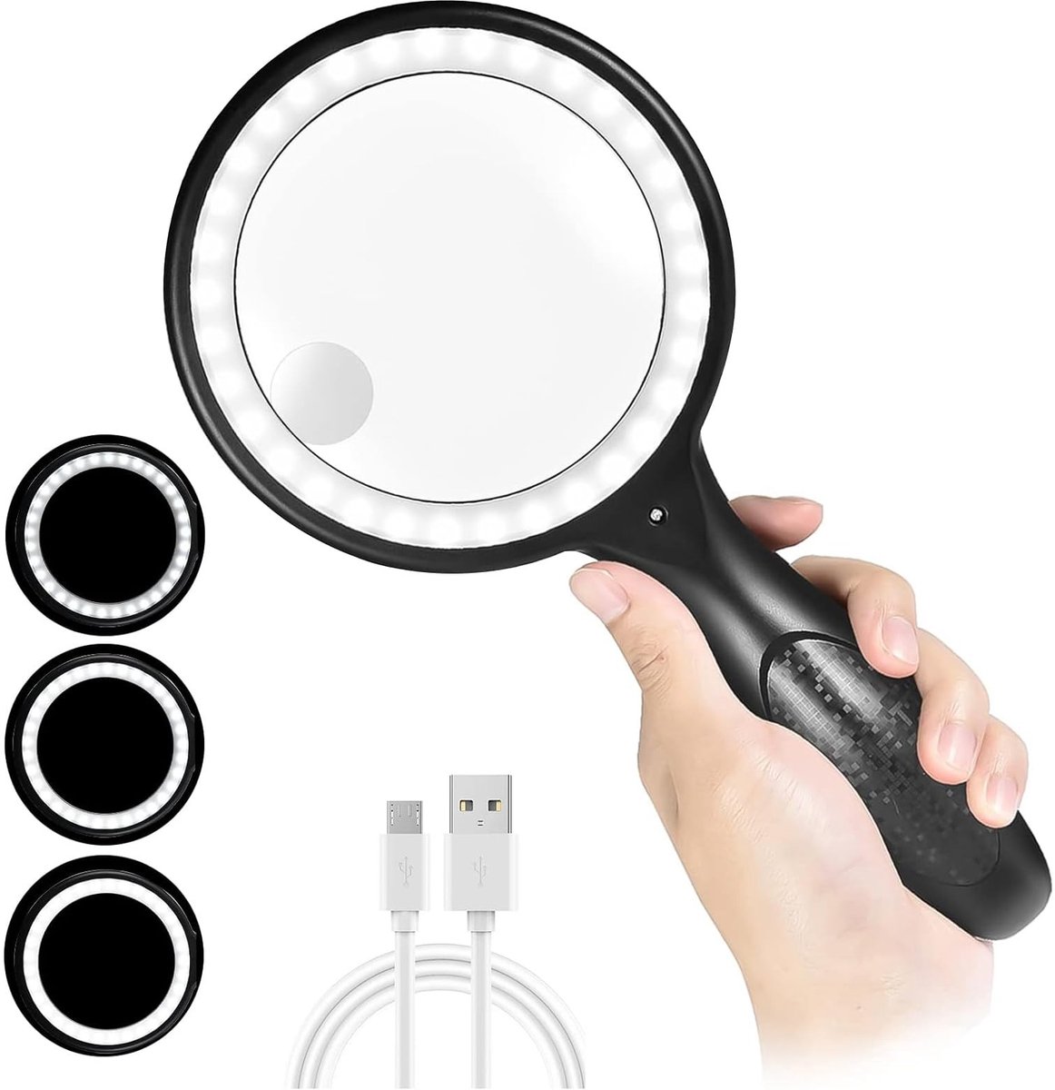 Omgoods - Handheld Vergrootglas met 33 LED Lichten - 30x/60x Vergroting