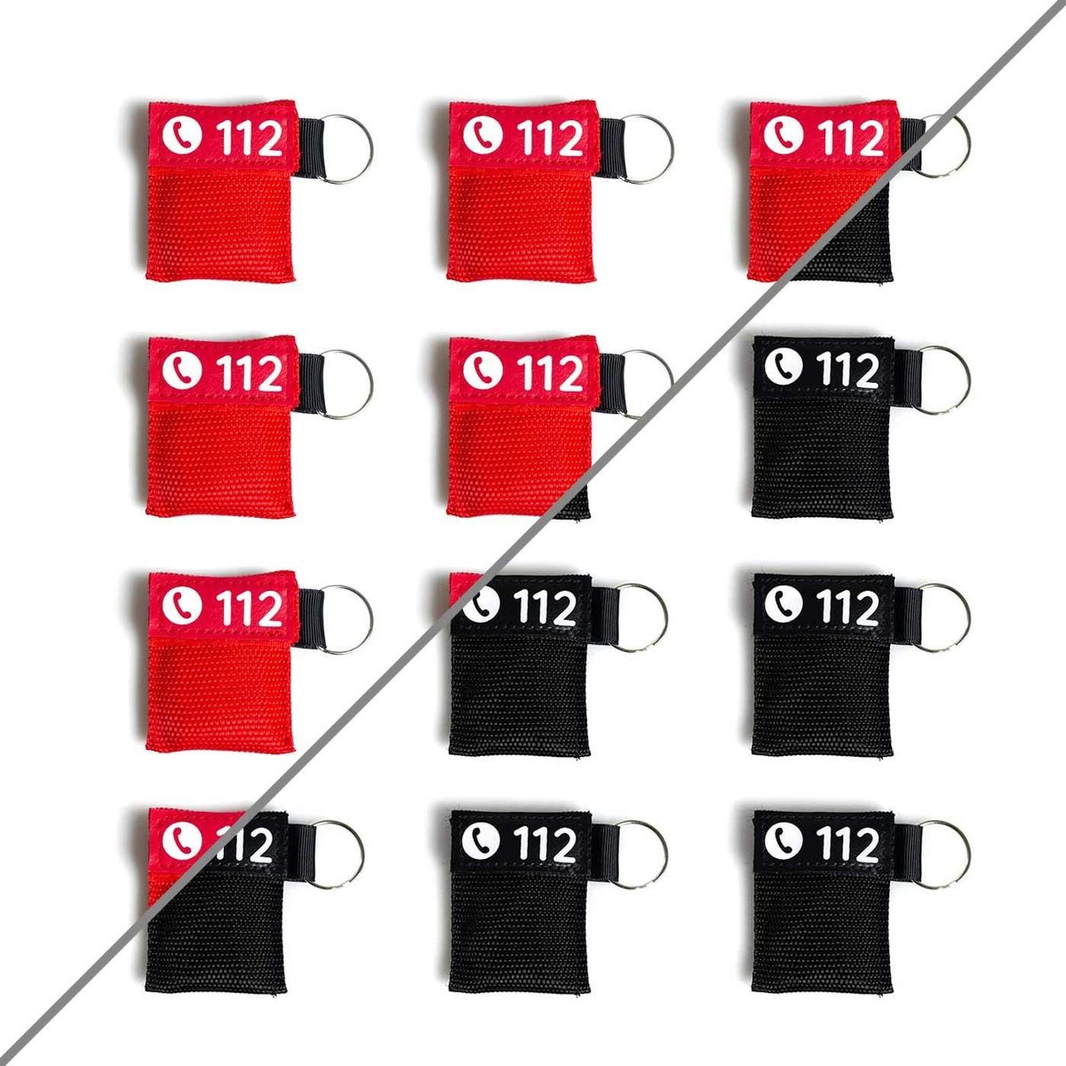 Omgoods - 12 x Reanimatie Masker met Sleutelhanger - Bescherming voor Mond-op-Mond Beademing
